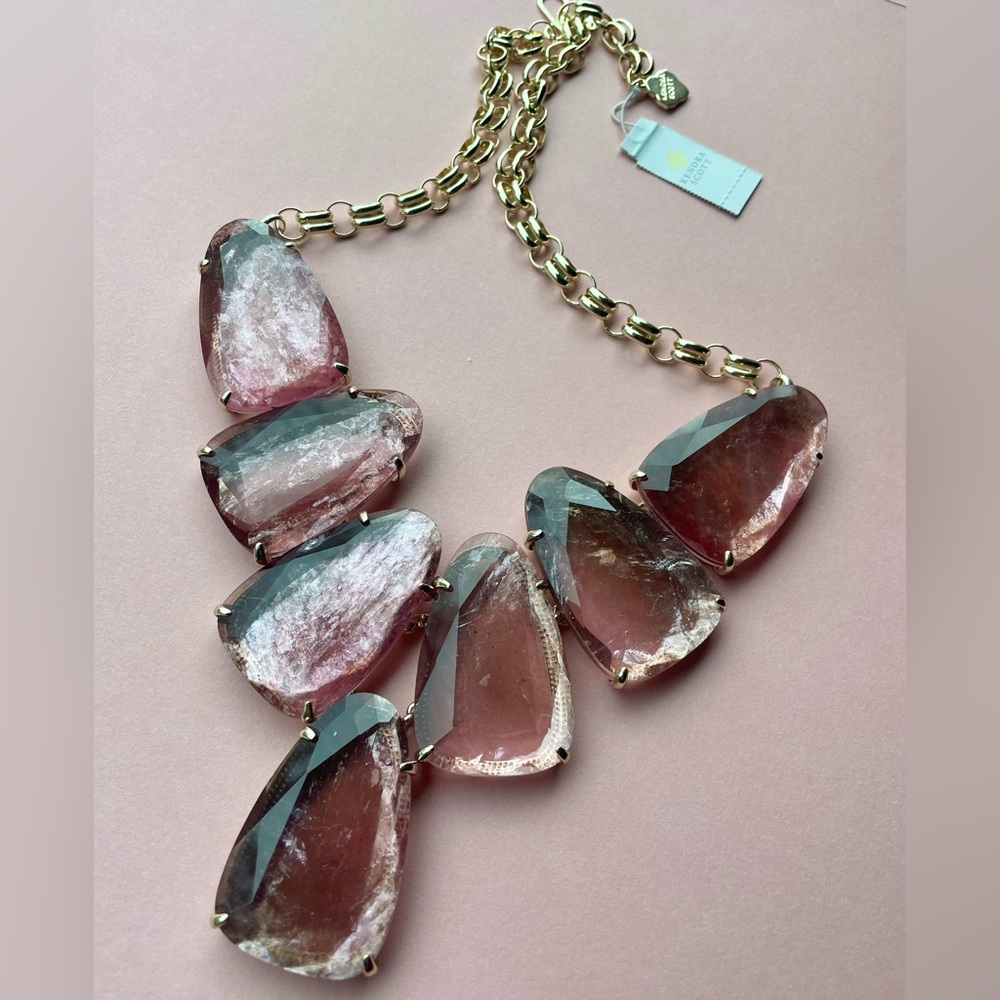 NWT Kendra Scott Harlow Necklace in Sable Mica 14k Gold Plated - Picture 6 of 9